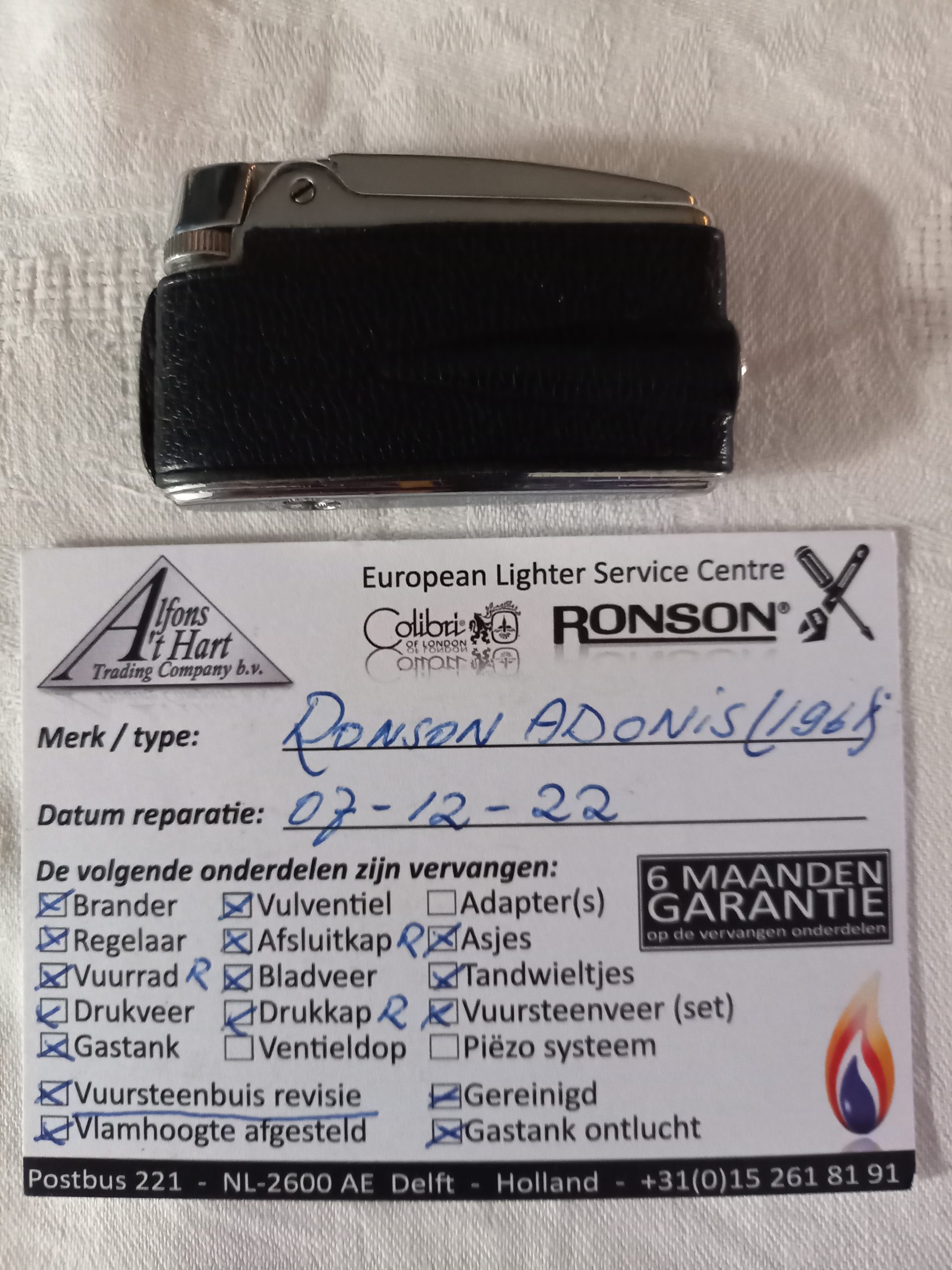 Sigarenaansteker Ronson V.F geheel gebruiksklaar gemaakt voor categorie 'brocante'